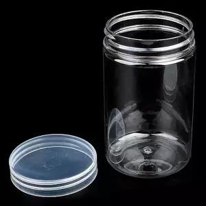 약통 원형통 5.5cm/200ml 투명 수납 케이스 플라스틱 보관