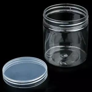 약통 원형통 7cm/250ml 투명 수납 케이스 플라스틱 보관함