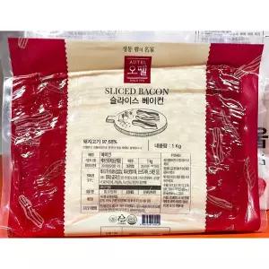 베이컨 3mm 1kg X10슬라이스 가공 가공햄 냉동 요리