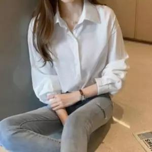 여성 기본데일리룩 셔츠 긴팔 데일리룩 카라 블라우스 루즈핏 남방 봄가을 여성블라우
