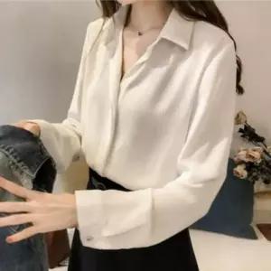 여성 오피스룩 긴팔 기본데일리룩 여자블라우스 20대여성옷 블 20대 기본셔츠 베이직