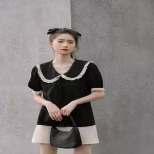 여성 리본 데이트룩 카라 데일리 레이스 블라우스 봄가을 러블리 카라블라우스 캐주얼