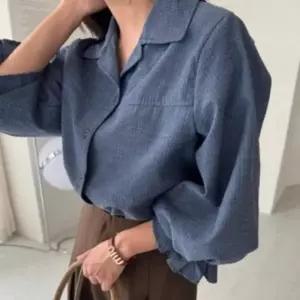 여성 봄가을 카라 정장룩 데일리룩 퍼프소매 블라우스 아방핏