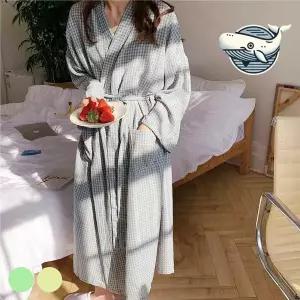 세련된 체크 패턴 편안한 여성 로브 넉넉한 qrh74XGE