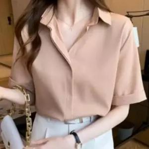 여성 데일리룩 블라우스 루즈핏 반팔 하객룩 오피스룩 깔끔한