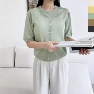 패션스타일 퍼프 니트 여자 반팔 가디건 pZW65lgg