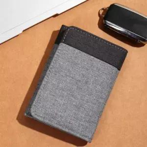 심플 남성용 남학생 캐주얼 소가죽 반지갑 빈티지 스타일 그레이 XuV51aYr