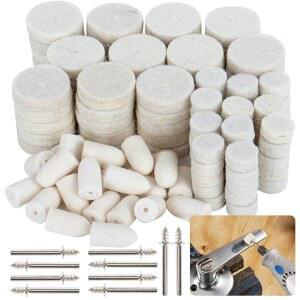 SUKH 145PCS 전문 액세서리 도구용 폴리싱 버핑 비트 DREMEL 패드 회전 펠트