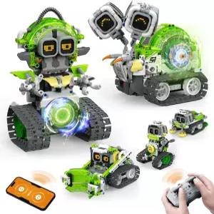 Opmind 5in1 STEM AI 로봇 장난감 빌딩 세트 68세 를 위한 478Pcs APP 및 리모컨 엔지니어링 에렉터 블록