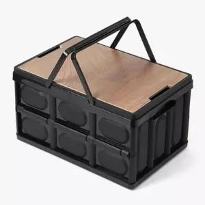 생활정리 캠핑 폴딩박스 55L (블랙) 트렁크정리함 캠핑수납함 리빙아이템