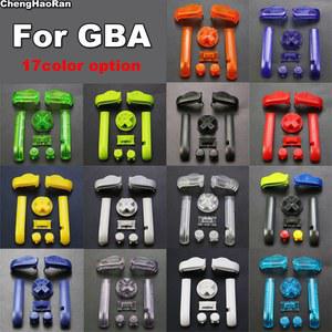 1 세트 17 색 AB 다채로운 L R 버튼 게임 보이 용 키패드 GBA D 패드 프레임 전원 켜기 끄기