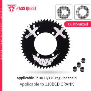 PASS QUEST 110BCD(4볼트) 체스판 및 악마 웃는 얼굴 맞춤형 좁은 와이드 체인휠