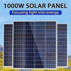 500W1000W 12V 태양광 전지 패널  보조베터리 키트 100AController 가정용/캠핑/RV/자동차 고속 배터리 충