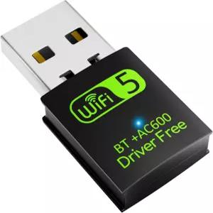 USB WiFi 블루투스 어댑터 600Mbps 듀얼 밴드 2.4/5GHz 무선 네트워크 외부 수신기 PC/노트북/데스크탑용