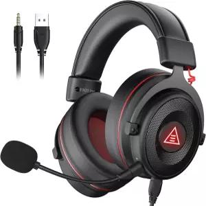 PC용 EKSA E900 USB 게이밍 헤드셋 분리 가능한 노이즈 캔슬링 마이크 7.1 서라운드 사운드 50MM 드라이버