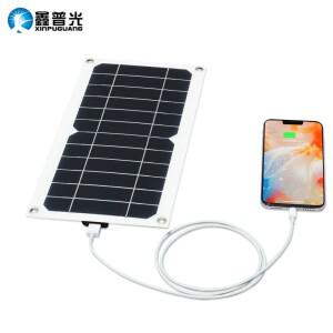 Solar panel 5W 태양열 충전기 유연한 전지판 방수 야외 하이킹 및 캠핑 5V 1A USB 출력 광 발전 휴대용 배