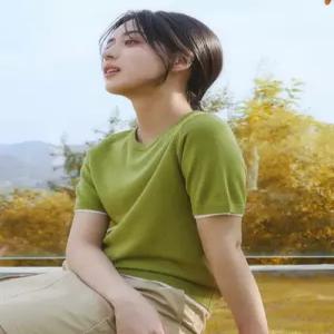 탑텐 여성) 프리미엄 화인 메리노 반팔 스웨터_MSF3ER2801 여 남성스웨터 3 5145