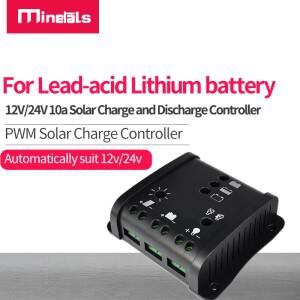PWM 충전 기술 태양열 및 방전 컨트롤러  LFP4 리튬 이온 폴리머 납산 배터리 팩용  12V  10A  24V