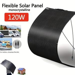 120 Watt 태양 전지판 18V 플렉시블 OR 유리 단결정 발전기 12V 배터리 용 그리드 오프 충전기 RV 캠핑 장
