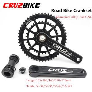 CRUZbike 로드 바이크 크랭크셋  더블 체인링 접이식 자전거 나사 BB  155  160  175mm 50-34T  52-36T  53