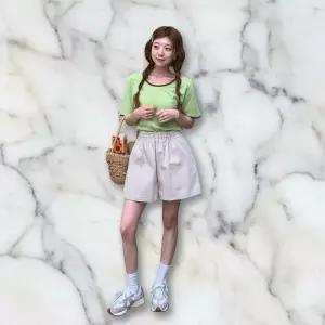 [옷자락]여성 여름 코튼 와이드 숏팬츠 데일리 편안함