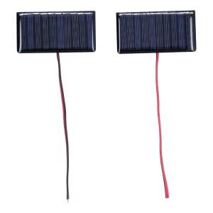 2개 0.3W 5V 60MA 태양광 패널 모듈 와이어 포함 68x36mm 다결정 전지 글루 파워 미니 소형 마이크로