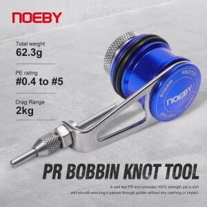 Noeby PR 보빈 Knotter GT 손잡이 낚시 라인 와이어 매듭 도구 스테인레스 프레임 알루미늄 스풀 와인 더