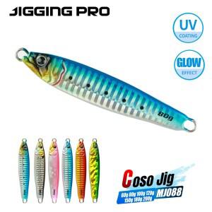 JIGGINGPRO 코소 슬로우 싱킹 메탈 지그 60g 80g 100g 심해 보트 낚시 지깅 루어