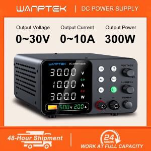 WANPTEK 랩 전원 공급 장치 30V 10A 5A (3개 메모리 및 잠금 키 포함)  조정 가능 프리셋 전류
