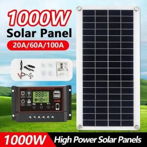 20W-1000W 태양 전지 패널 12V 100A 컨트롤러 휴대폰 RV 자동차 MP3 패드 충전기 야외 배터리 공급 캠핑