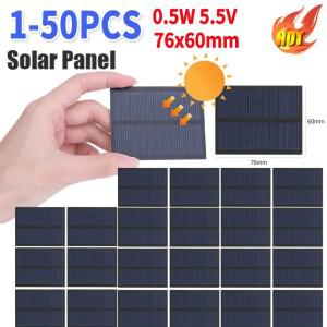 0.5W 5.5V DIY 배터리 충전기 키트 미니 소형 소형 태양광 패널 모듈 PET 라미네이트 76x60mm 보드용