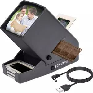 35mm 슬라이드 및 필름 뷰어 네거티브 스캐너 탁상용 LED 조명 3배 확대 USB 전원 공급