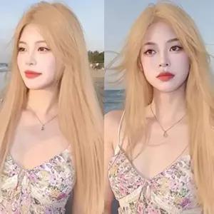 여성용 고온사 금발 긴생머리 후크 매쉬 통가발 (HSJ-WFIKOPX)