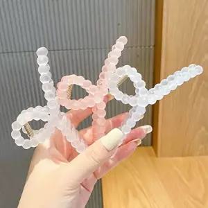 투명 매트볼 꼬임 헤어집게핀(11cm) (HSJ-W98EAD7)