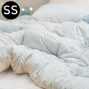 [룽스_63]슈퍼싱글이불패드세트 이불 블루 패드 화이트