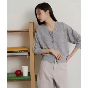 빈폴 BEANPOLE LADIES 리넨 솔리드 7부 카디건 그레이 (BF645AC073) BF645AC073 160306