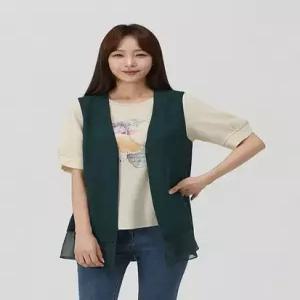 PAT 여성] 쉬폰 배색 훌 베스트_1J41481