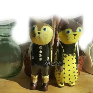 [룽스_63]고양이 결혼기념일선물 인테리어소품 목각인형