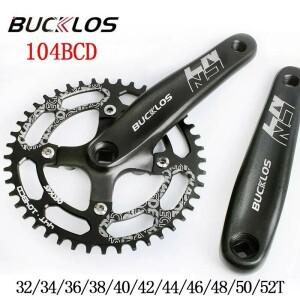 BUCKLOS 104 BCD 자전거 크랭크셋  좁은 와이드 체인링  MTB 170mm 바이크 부품  40  42  46  48  50  52T