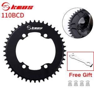 KEOS 110BCD 단일 체인링 스프로킷 44T-56T forSHIAMNO R9200 R8100 11S 12S 4 볼트