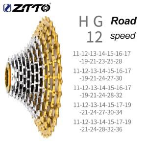 ZTTO 로드 바이크 HG 카세트 초경량 11s 12s 11-28/30/32/34/36T 스프로킷 112g~146g 11/12단 골드-실버 그