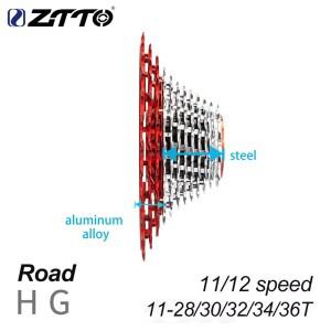 ZTTO 로드 바이크 HG 카세트 초경량 11s 12s 11-28/30/32/34/36T 스프로킷 112g~146g 레드-실버 11/12단 그