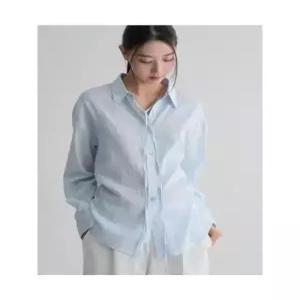 에잇세컨즈 도비 리본 셔츠 스카이 블루