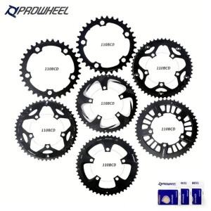 PROWHEEL 110BCD 5-볼트 로드 자전거 체인링  34T/50T 8/9/10/11 속도 CNC 공예 알루미늄 합금 교체 부품