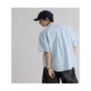 에잇세컨즈 옥스포드 오버핏 반소매 셔츠 스카이 블루
