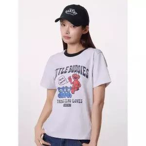 탑텐 TOPTEN 여성 세서미스트리트 크루넥 T 반팔_MSG2TS2913