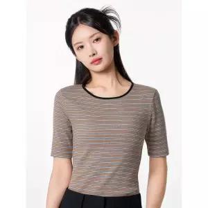 탑텐 TOPTEN 여성 소프트 립 보트넥 T 5부_MSG2TS2010