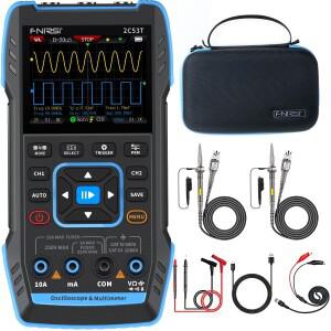 FNIRSI 2C53T 업그레이드된 휴대용 오실로스코프  50MHz 대역폭  250MS/s 링 속도  20000 카운트  3IN1 디