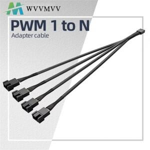 4핀 PWM 어댑터 케이블 1:1/2/3/4 컴퓨터 메인보드 CPU 쿨러 팬 분배기 PC 섀시 연장 전원