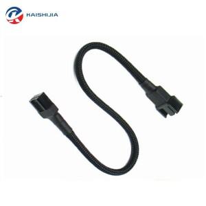 PWM 팬 4 핀 암-수 전원 연장 케이블  블랙 슬리브 22AWG 와이어  30cm  50cm